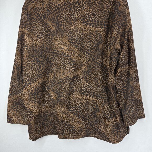 Vintage Notations Jacket 2X Womens Leopard Print Faux Suede Cheetah Animal - Picture 11 of 11